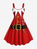Christmas Santa Claus Costume Candy Print Plus Size Matching Outfit For Couples -  