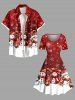 Plus Size Christmas Snowman Snowflake Colorblock Print Vintage Dress -  