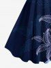 Robe débardeur hawaïenne grande taille à imprimé feuilles et fleurs d'hibiscus - Noir S