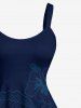 Robe débardeur hawaïenne grande taille à imprimé feuilles et fleurs d'hibiscus - Noir S