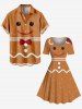Plus Size Christmas Gingerbread Print A Line Dress -  