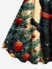 Robe trapèze imprimée sapin de Noël grande taille - Beige XS