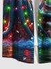 Christmas Hat Light Octopus Ombre Galaxy Print Plus Size Matching Outfit For Couples -  