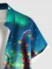 Christmas Hat Light Octopus Ombre Galaxy Print Plus Size Matching Outfit For Couples -  