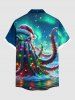 Christmas Hat Light Octopus Ombre Galaxy Print Plus Size Matching Outfit For Couples -  