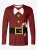 Christmas Santa Claus Candy Bowknot Belt Print Plus Size Matching Outfit For Couples -  