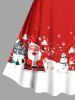 Ensemble assorti grande taille pour couples, motif bonhomme de neige, Père Noël et flocons de neige - Rouge 