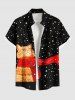 Christmas Snowflake Cat Scarf Striped Print Plus Size Matching Outfit For Couples -  