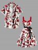 Christmas Plaid Elk Flowers Snowflake Print Plus Size Matching Outfit For Couples -  