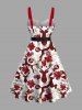 Christmas Plaid Elk Flowers Snowflake Print Plus Size Matching Outfit For Couples -  