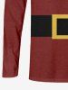 T-shirt imprimé grande taille pour homme, motif Père Noël, bonbons et nœud papillon. - Rouge S