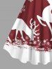 Robe débardeur grande taille à imprimé colorblock avec motif de cerf et flocons de neige, motif de Noël. - Rouge M