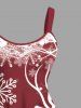 Robe débardeur grande taille à imprimé flocons de neige et élan de Noël - Rouge 6X