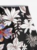 Jupe hawaïenne fendue à imprimé tropical et fleurs, grande taille - Noir 4X