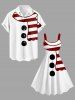 Robe débardeur trapèze imprimée écharpe bonhomme de neige grande taille - Blanc XXS