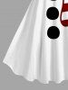 Robe débardeur trapèze imprimée écharpe bonhomme de neige grande taille - Blanc 4X