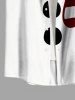 Chemise à poches boutonnées avec imprimé écharpe bonhomme de neige grande taille pour homme - Blanc 6XL