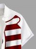 Chemise à poches boutonnées avec imprimé écharpe bonhomme de neige grande taille pour homme - Blanc 6XL