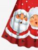 Plus Size Christmas Ball Snowflake Santa Claus Print A Line Dress -  