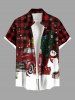Christmas Tree Snowman Snowflake Car Gift Box Plaid Print Plus Size Matching Outfit For Couples -  