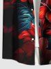 Hibiscus Flowers Tropical Leaf Print Plus Size Matching Hawaii Beach Outfit For Couples -  