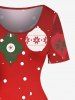 Christmas Ball Snowflake Santa Claus Print Plus Size Matching Outfit For Couples -  