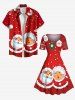 Christmas Ball Snowflake Santa Claus Print Plus Size Matching Outfit For Couples -  