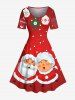 Christmas Ball Snowflake Santa Claus Print Plus Size Matching Outfit For Couples -  