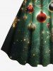 Christmas Snowflake Ball Bowknot Holly Print Plus Size Matching Outfit For Couples -  