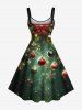 Christmas Snowflake Ball Bowknot Holly Print Plus Size Matching Outfit For Couples -  