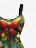 Christmas Snowflake Ball Bowknot Holly Print Plus Size Matching Outfit For Couples -  