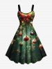 Christmas Snowflake Ball Bowknot Holly Print Plus Size Matching Outfit For Couples -  