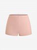 Maillot de bain tankini grande taille à imprimé fleurs, feuilles et branches, coupe shorty - orange clair L | US 12