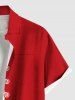 Chemise à boutons et poche pour homme, grande taille, avec imprimé sapin de Noël, pain d'épice, bonbons et flocons de neige. - Rouge 5XL