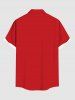 Chemise à boutons et poche pour homme, grande taille, avec imprimé sapin de Noël, pain d'épice, bonbons et flocons de neige. - Rouge 5XL