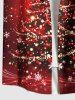 Plus Size Glitter Christmas Tree Snowflake Print Ombre Button Pocket Shirt For Men -  