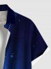 Chemise à poches boutonnées grande taille pour homme, imprimé galaxie ombré pailleté flocons de neige, Noël - Bleu Ciel 2XL