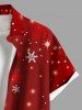 Chemise à poches boutonnées grande taille pour homme, imprimée de flocons de neige pailletés de Noël. - Rouge 6XL