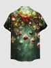 Chemise grande taille pour homme avec motif flocons de neige, nœud papillon et houx, imprimé ombré et poche boutonnée. - Vert S