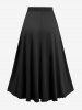 Plus Size Ruffles Lace Patchwork Heart Gesture Buckle Skirt -  