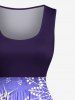 Plus Size Christmas Tree Snowflake Ombre Galaxy Print Vintage Swing A Line Dress -  