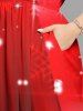 Plus Size Christmas Snowflake Glitter Stars Ombre Print Split Pocket A Line Midi Dress -  
