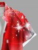 Plus Size Christmas Snowflake Glitter Stars Ombre Print Button Pocket Shirt For Men - Rouge 6XL