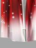 Plus Size Christmas Snowflake Glitter Stars Ombre Print Button Pocket Shirt For Men - Rouge 6XL