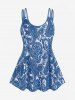 Plus Size Bohemian Paisley Print Tankini Swimsuit with Boyshorts -  