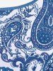 Plus Size Bohemian Paisley Print Tankini Swimsuit with Boyshorts -  