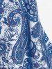 Plus Size Bohemian Paisley Print Tankini Swimsuit with Boyshorts -  