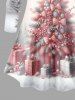 Coffret cadeau sapin de Noël avec nœud papillon et pompons lumineux, grande taille assortie - Rose clair 