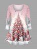 Coffret cadeau sapin de Noël avec nœud papillon et pompons lumineux, grande taille assortie - Rose clair 