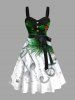 Christmas Ball Pinecone Leaf Music Symbol Print Plus Size Matching Outfit For Couples -  